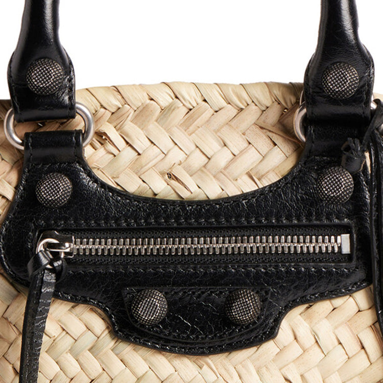 (WMNS) Balenciaga Le Cagole Small Basket 'Beige Black' 7710652AAVE9260