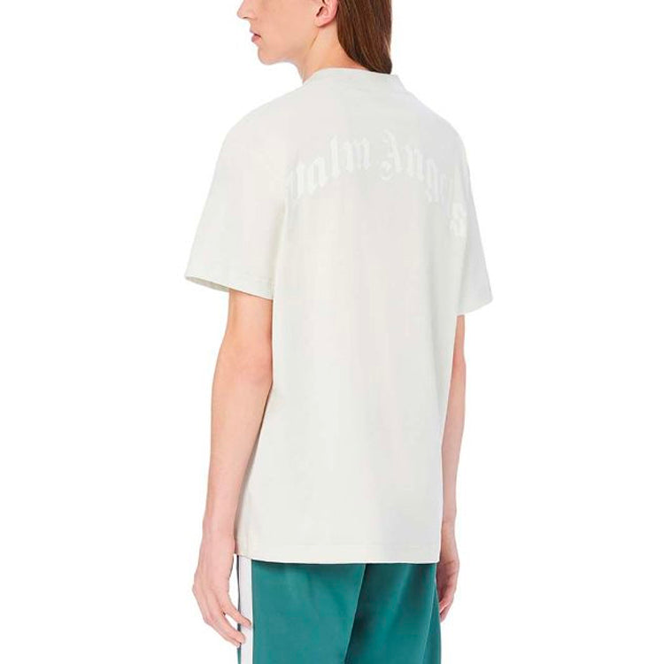 Men's PALM ANGELS Teddy Bear Pattern Printing Round Neck Short Sleeve White PMAA001E20JER0044401