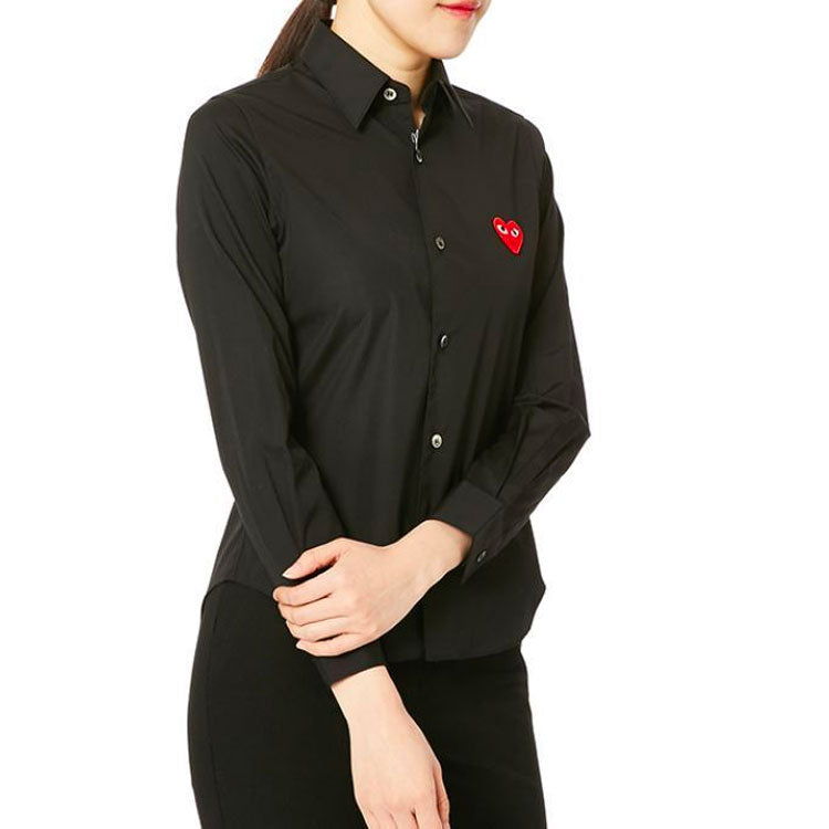(WMNS) COMME des GARCONS PLAY L/S Shirt Red Emblem 'Black' AZ-B001-051-1