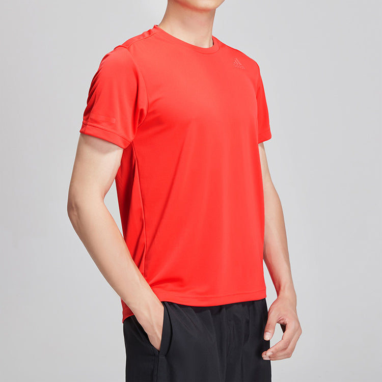 adidas Running Training Sports Round Neck Short Sleeve Red EI6397