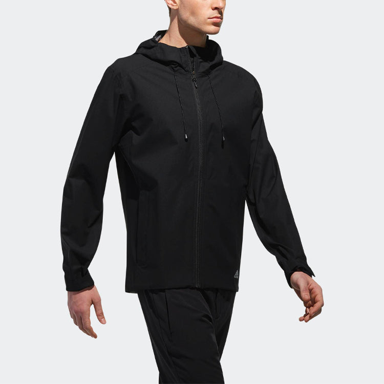 adidas Outdoor Sports waterproof hooded Interchange Jacket Black CV4862