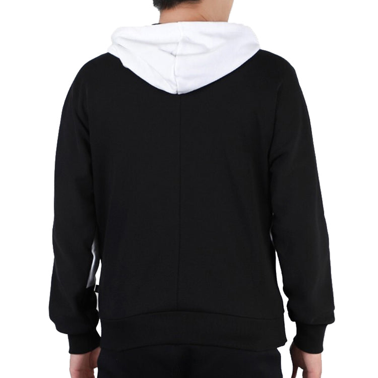 PUMA Running Training Breathable Colorblock Knit Hooded Jacket Black White 582733-01
