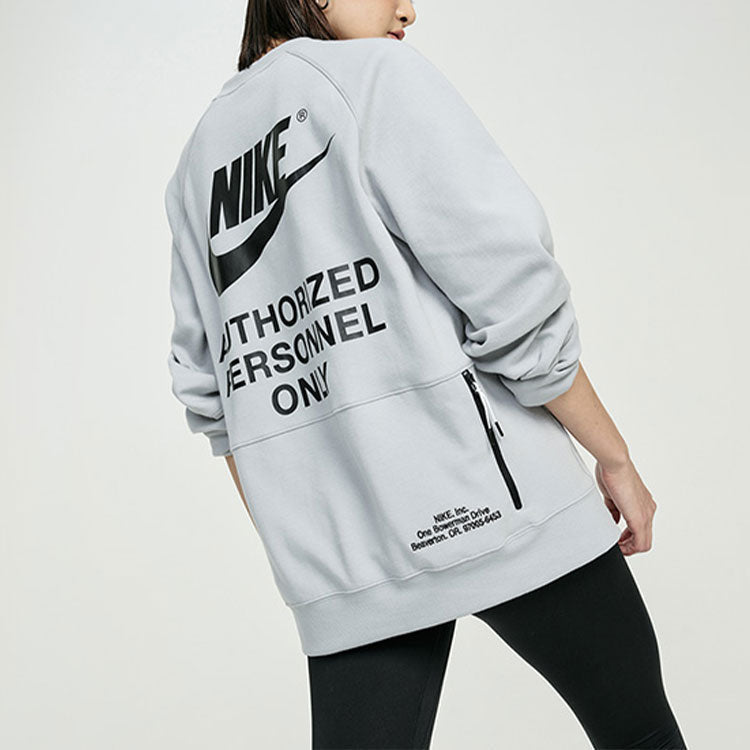 Nike Printing Logo Pattern Long Sleeves Unisex Gray DM6555-063