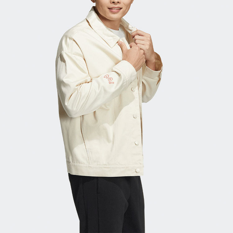 adidas neo Alphabet Printing Sports Jacket Couple Style Yellow White HM7435