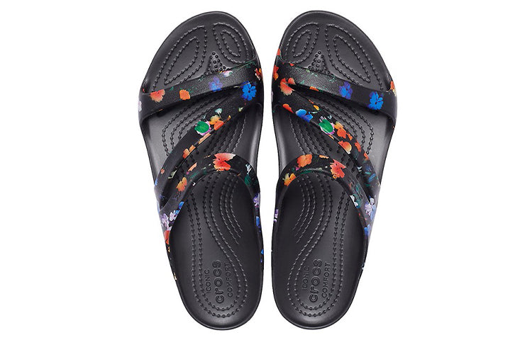 (WMNS) Crocs Kadee Casual Sandals Tie Dye Black 206894-001