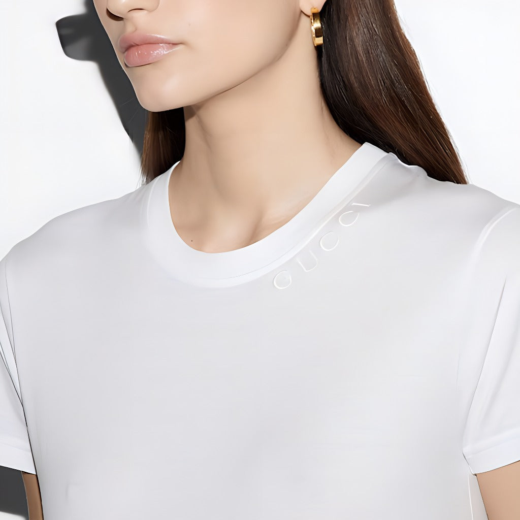 (WMNS) Gucci Cotton Jersey T-shirt 'White' 787299-XJGMN-9692