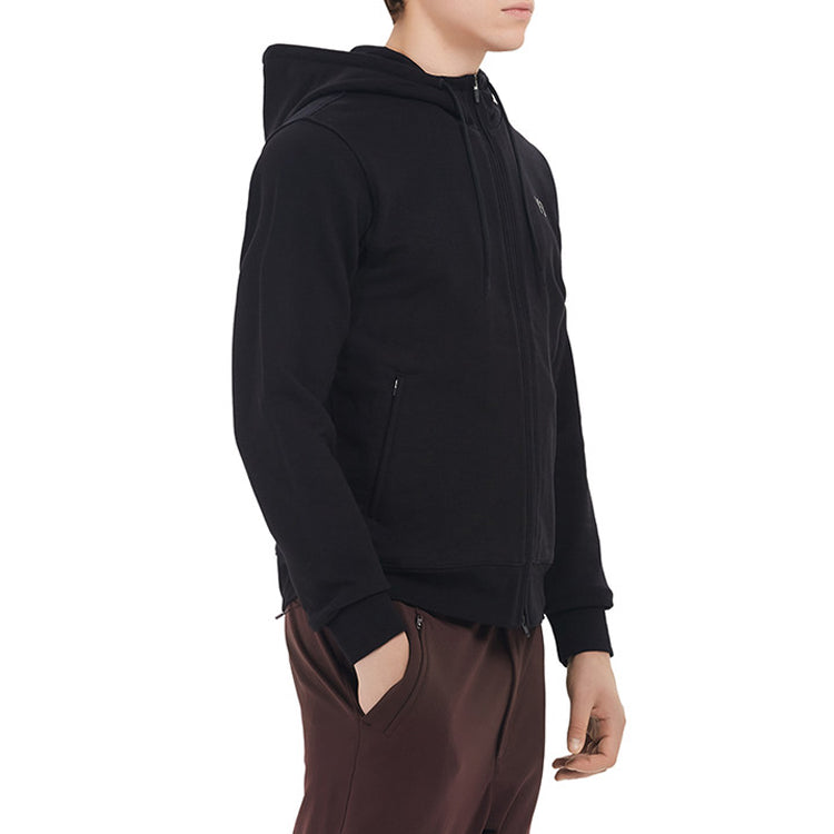 Men's Y-3 Logo Printing Casual Zipper Hooded Jacket Black GK4402