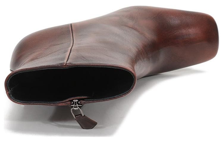 (WMNS) PRADA Leather Square Toe Ankle Pumps 'Brown' 1T722L_P70_F0005_F_B085