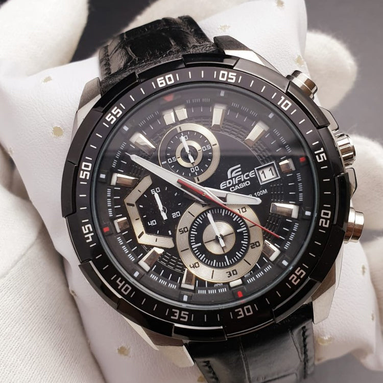 CASIO EDIFICE Waterproof Mens Black Analog EFR-539L-1AV