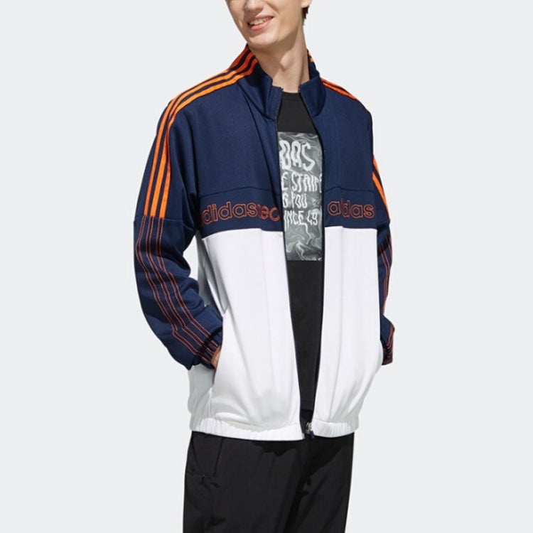 adidas neo Stand Collar Athleisure Casual Sports Stay Warm Running Training Windproof Jacket Blue White EI4648