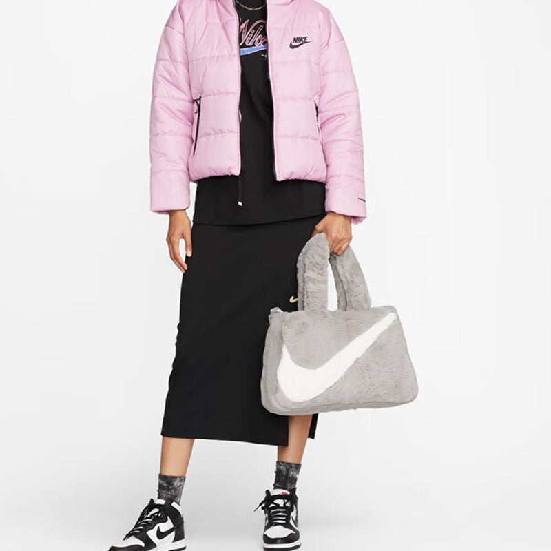 Nike NSW Faux Fur Tote Bag 'Grey White' DQ5804-012