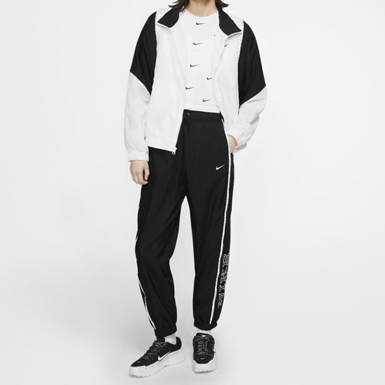(WMNS) Nike Sportswear Full-length zipper Cardigan Splicing Contrasting Colors Woven Jacket White CJ3686-100