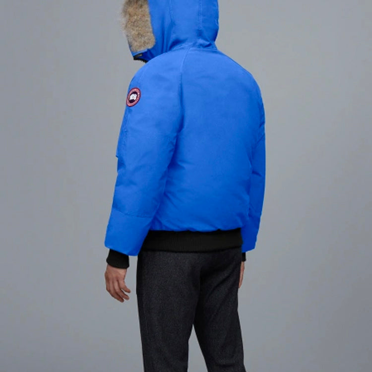 Men's Canada Goose Solid Color Cozy hooded aviator Down Jacket Blue 7999MPB-64