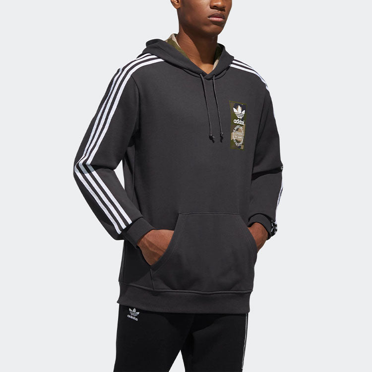 adidas originals Camouflage logo Printing Sports Cozy Pullover Black DX4214