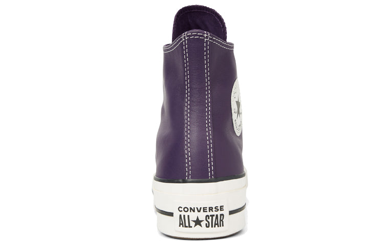 (WMNS) Converse Chuck Taylor All Star Platform Leather High Top Thick Sole White Purple 565852C