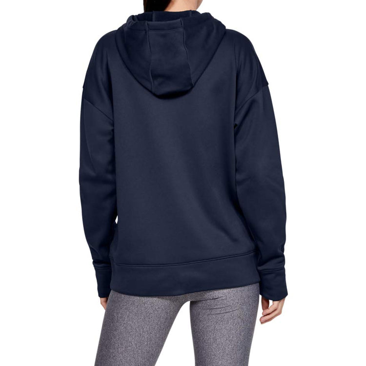 (WMNS) Under Armour Fleece Chenille Logo Hoodie 'Navy' 1348246-410