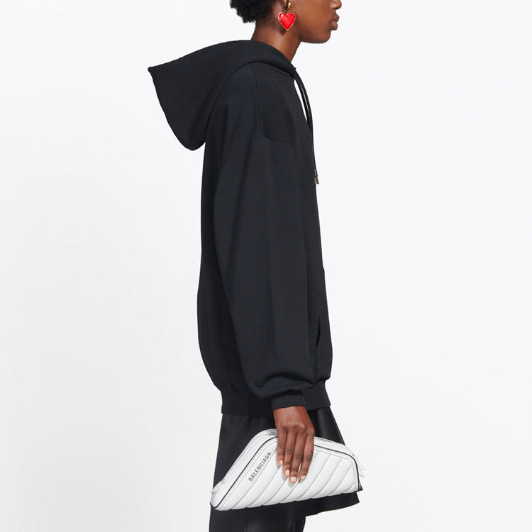 (WMNS) Balenciaga Embroidered Hoodie Black 570798TEV501000
