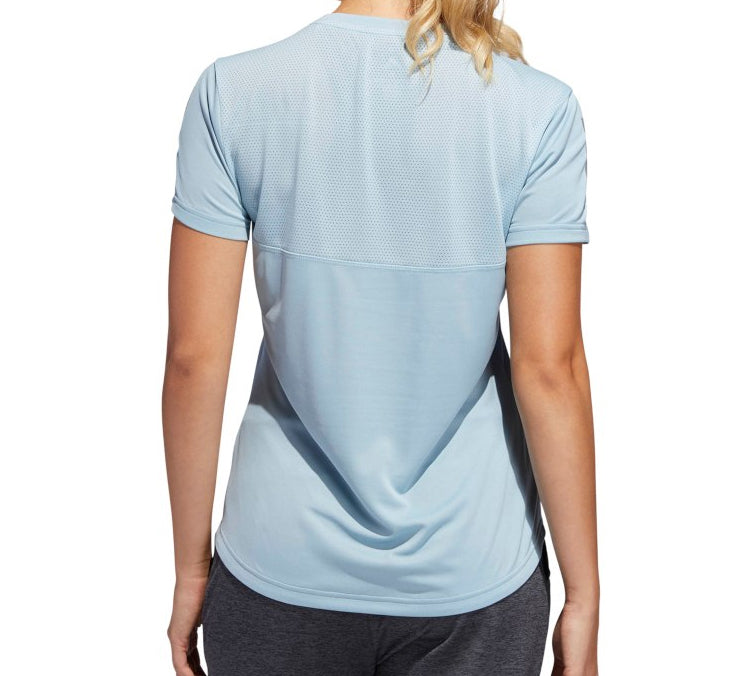 (WMNS) adidas Own The Run Tee Reflective Printing Sports Short Sleeve Blue DQ2636