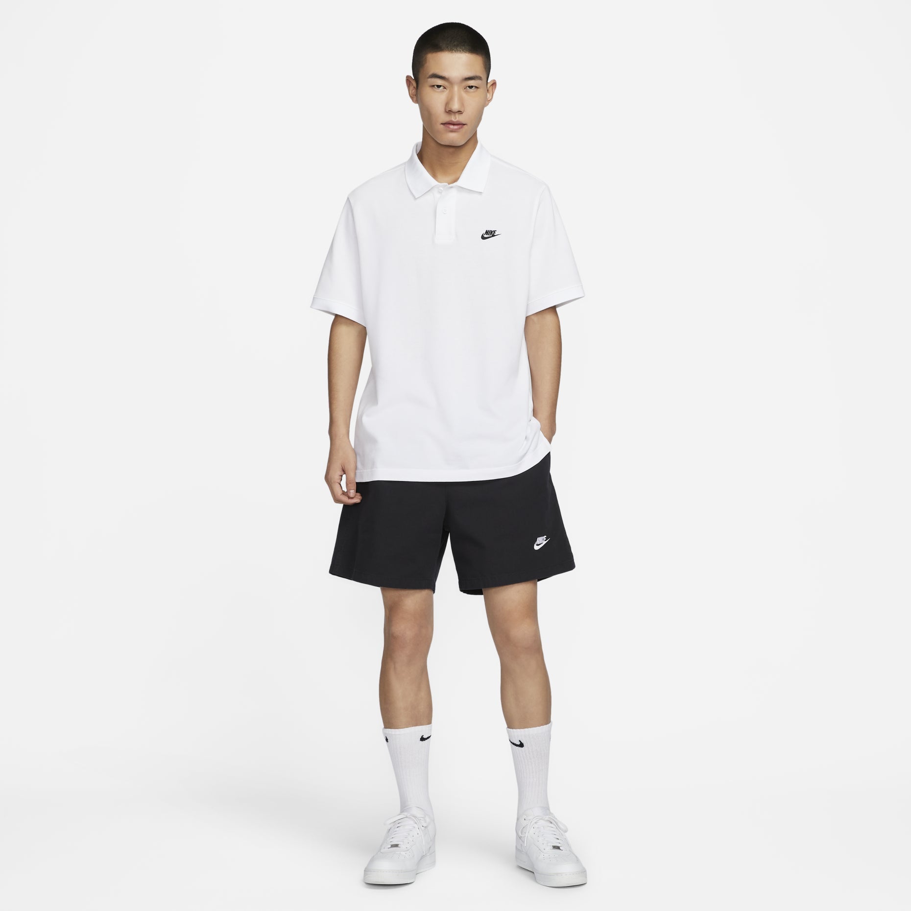 Nike Club Polo Shirt Asia Sizing 'White' FN3895-100