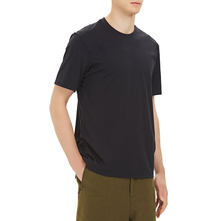 Men's Y-3 Back Printing Round Neck Casual Short Sleeve Black FN3348