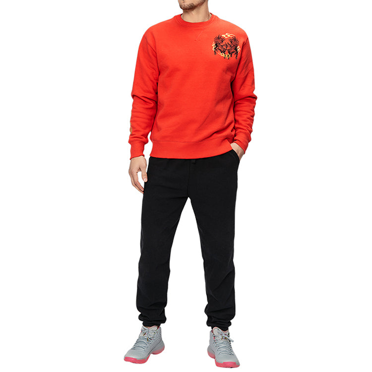 Men's Under Armour Originators Printing Fleece Lined Pullover Orange 1353353-646