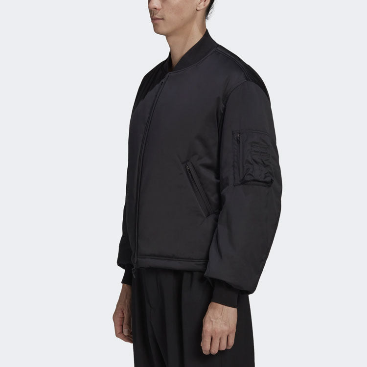 Men's Y-3 Black Back Logo Printing Long Sleeves Jacket Black GK4481