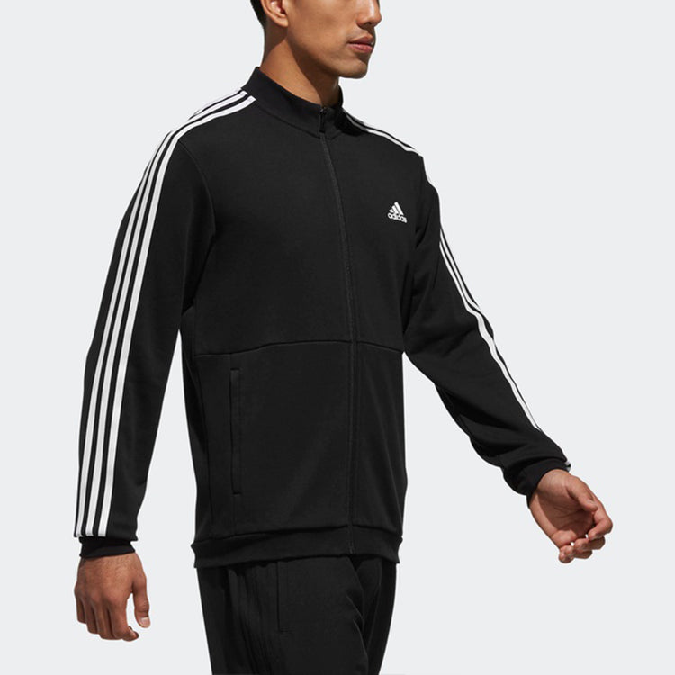 adidas Cm Tt Ft 3s Sports Stylish Knit Stand Collar Jacket Black DU6783
