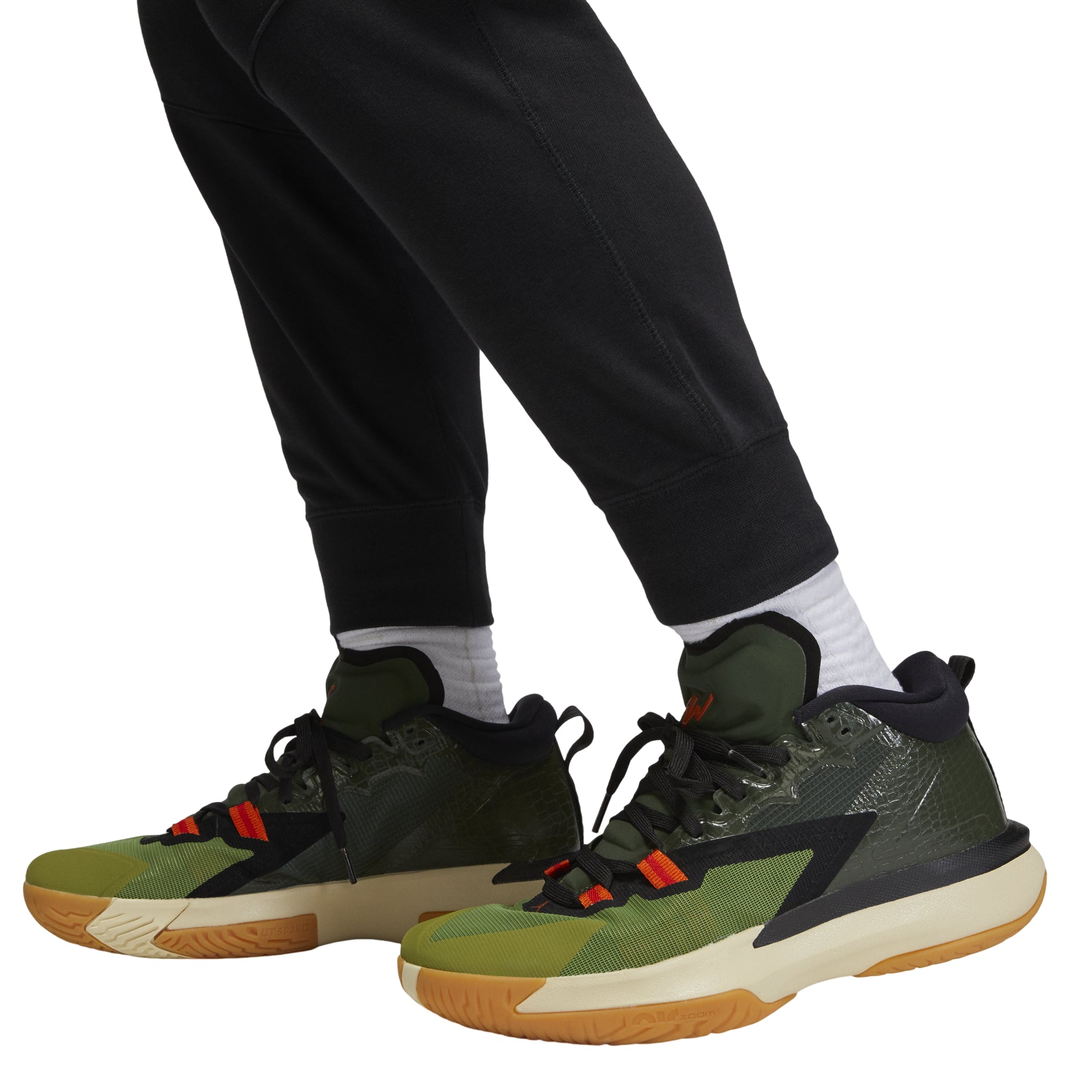 Men's Air Jordan Solid Color Logo Printing Lacing Bundle Feet Casual Sports Pants/Trousers/Joggers Autumn Black DQ7333-010