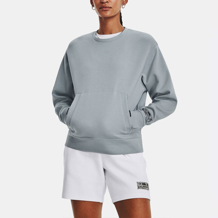 Under Armour Summit Fleece Knit Crew 'Grey Blue' 1377172-465