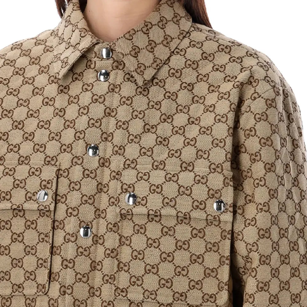 Gucci GG Canvas Shirt 'Beige Ebony' 762162-ZAPKE-2190
