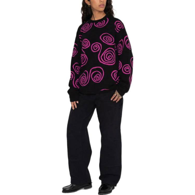 Stussy Spiral Knit Sweater 'Black Purple' 117150