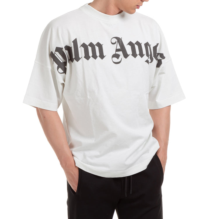Men's PALM ANGELS Alphabet Logo Printing Short Sleeve White PMAA002R204130010210