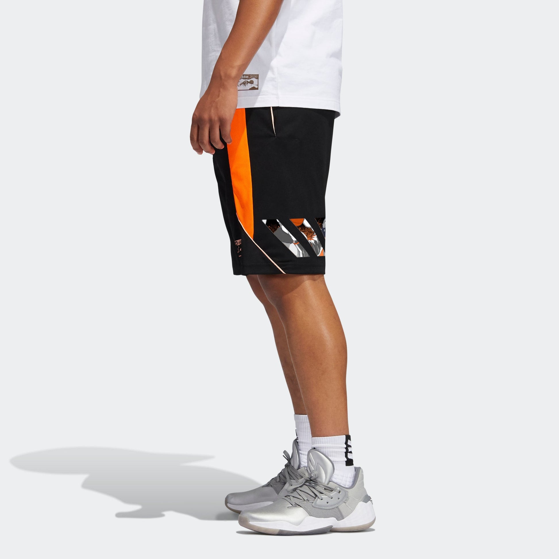 adidas Hdn Gu Kick 365 Contrasting Colors Printing Loose Basketball Sports Shorts Black GC7200