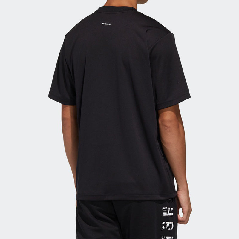 adidas Training Casual Sports Short Sleeve Black FM5369