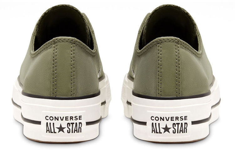 (WMNS) Converse Nubuck Chuck Taylor All Star Platform Thick Sole Green White Sneakers 'Green White' 566569C
