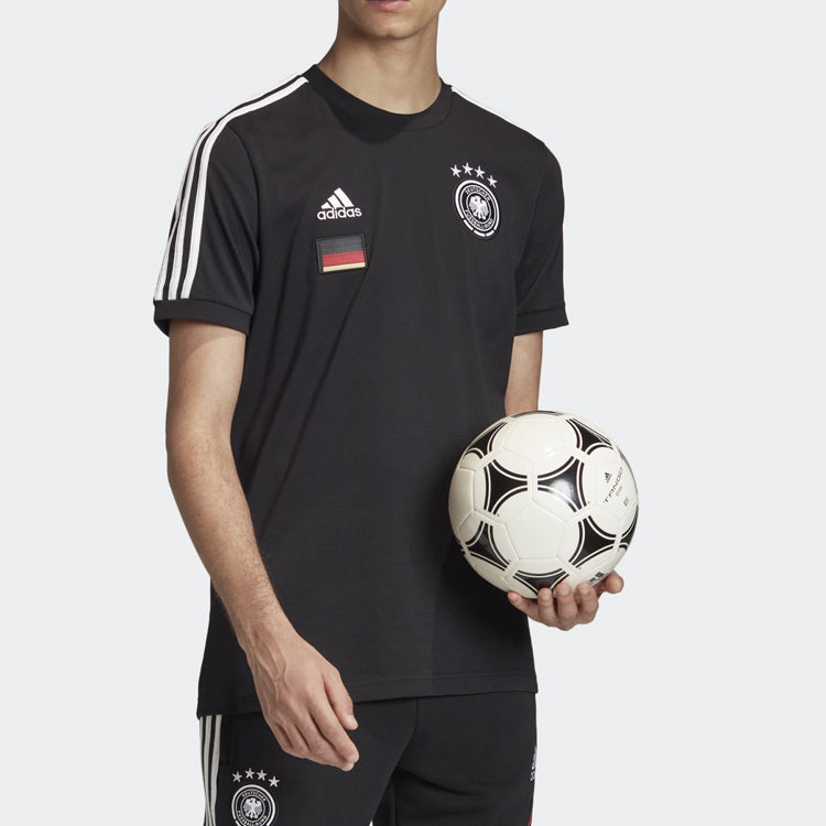 adidas Soccer/Football Germany National Team Sports Round Neck Short Sleeve Black FI1461