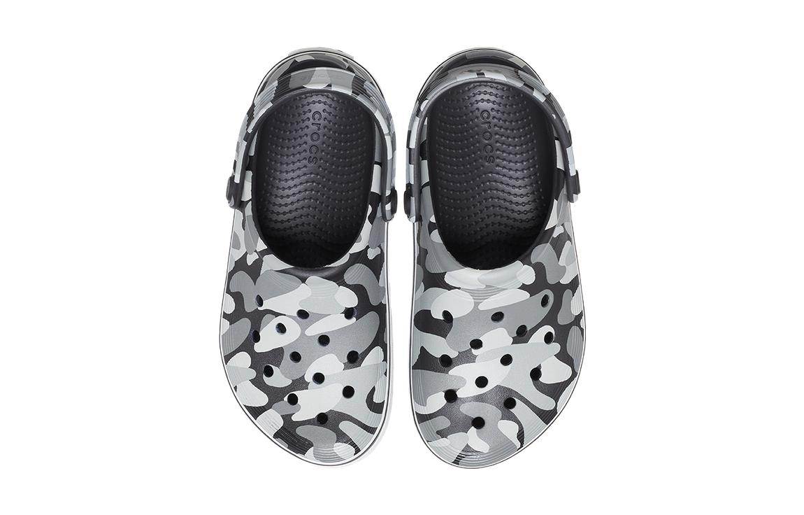(GS) Crocs Off Court Printed Clogs 'Grey Black White' 209150-066