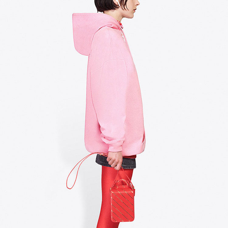 (WMNS) Balenciaga SS21 Loose Version Back Alphabet Hoodie Pink 578135TJVA85700