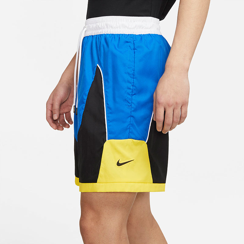 Nike Throwback Colorblock Woven Sports Basketball Shorts Blue CV1863-403