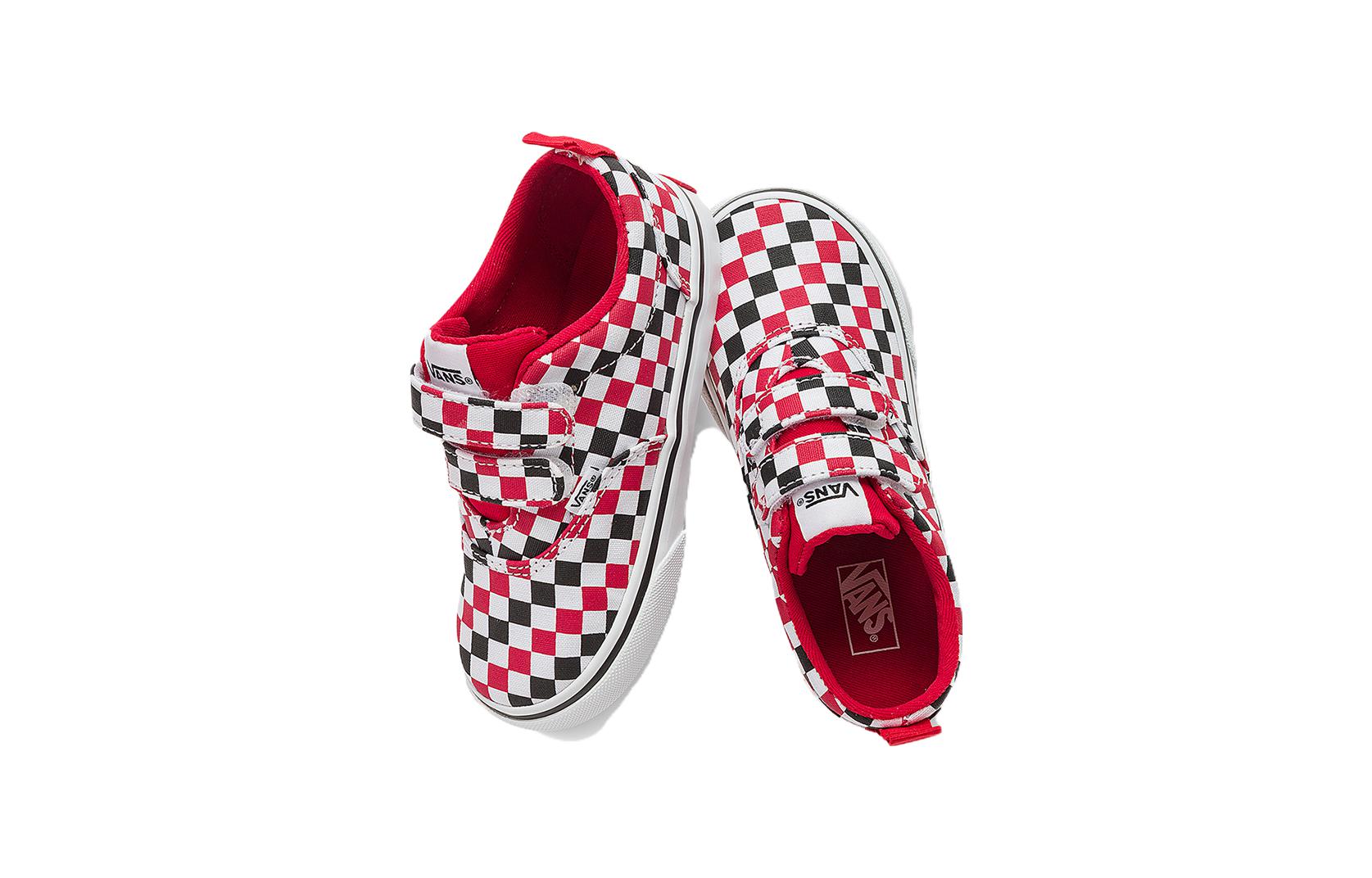 (TD) Vans Doheny V checkerboard 'Black White Red' VN0A4TZMRED