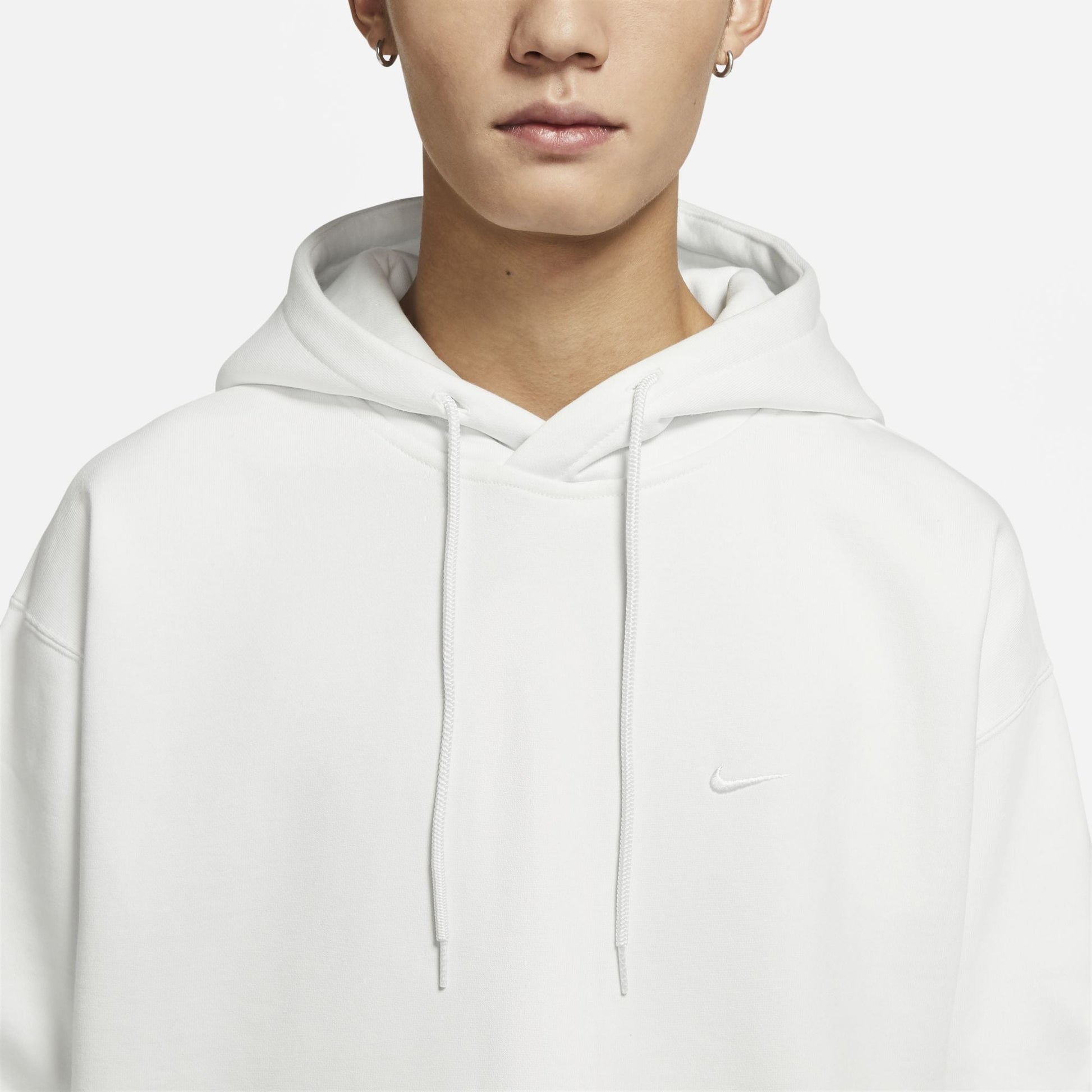 Men's Nike Logo Embroidered Solid Color Fleece Lined Casual White DA0316-121