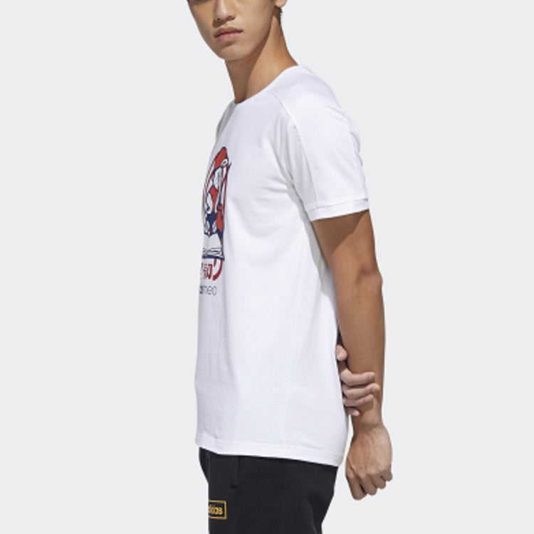 Men's adidas neo Gk Tee4 Round Neck White T-Shirt GK1479