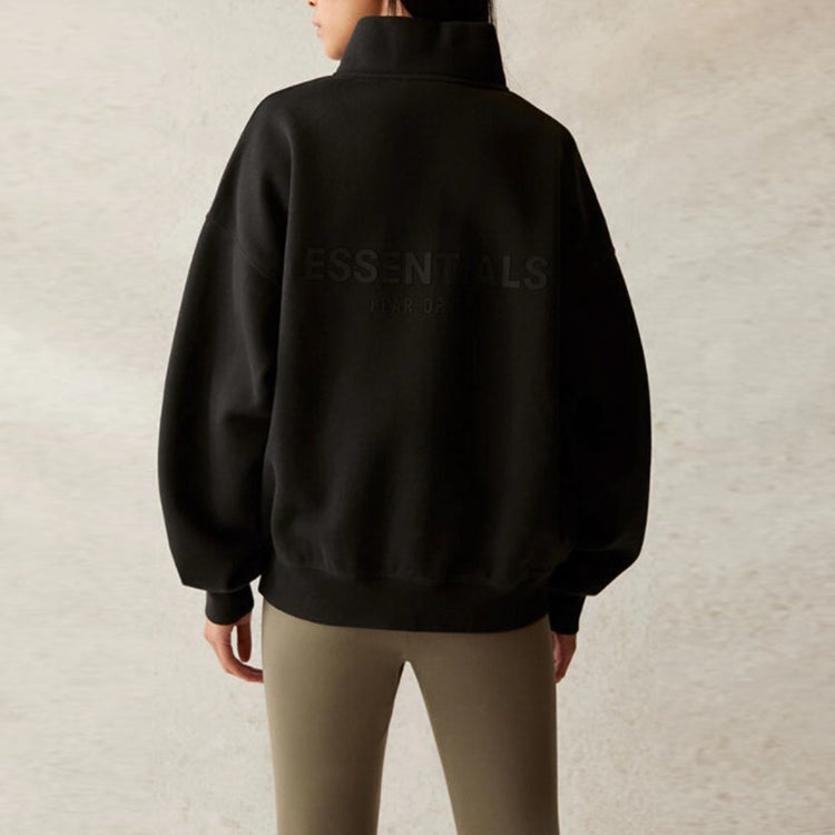 Fear of God Essentials SS21 Mockneck Half Zip 'Black' FOG-SS21-575