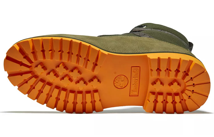 Timberland Heritage 6 Inch Waterproof Leather and Fabric Boot 'Dark Green Nubuck' A2H8QA58