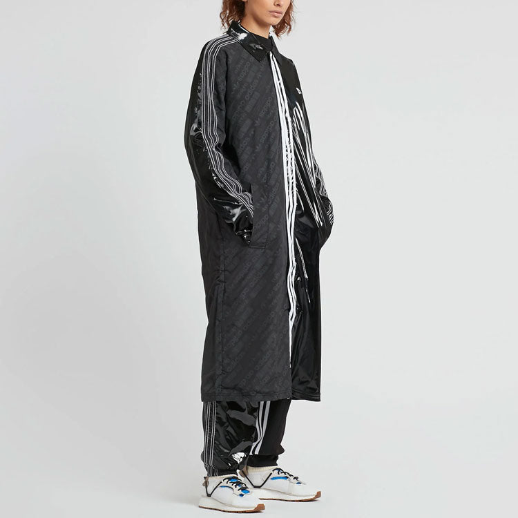adidas originals x alexander wang Unisex Lapel Long Overcoat Black BP6685