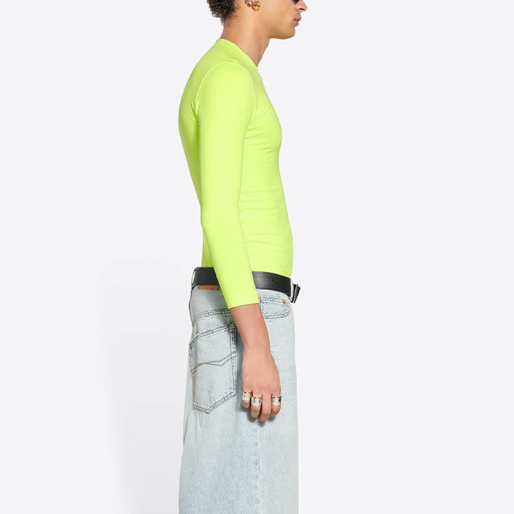 Balenciaga Crewneck Long Sleeve Top 'Fluo Yellow' 704103TMVB77204