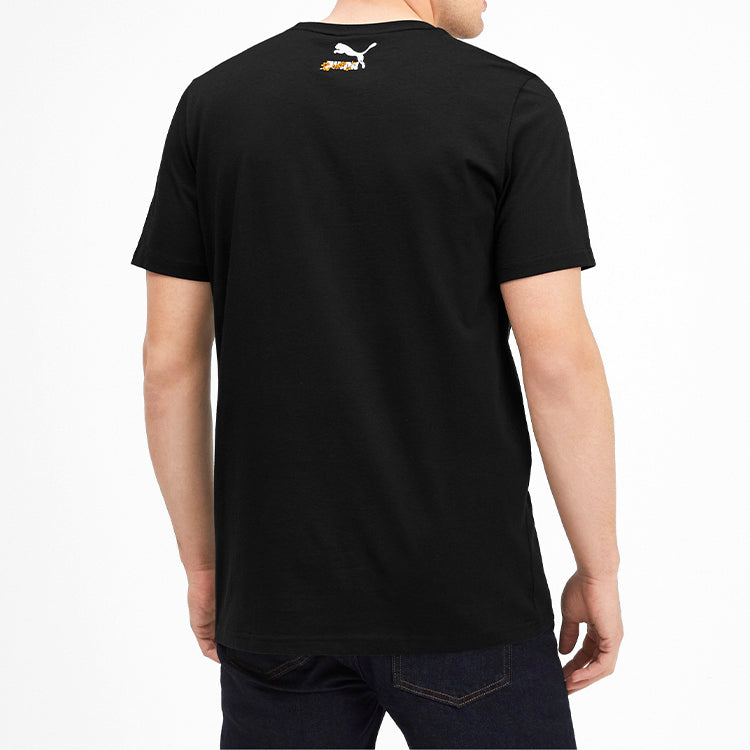PUMA Sakura Pack Graphic Crew T-Shirt 'Black White Yellow' 596036-01