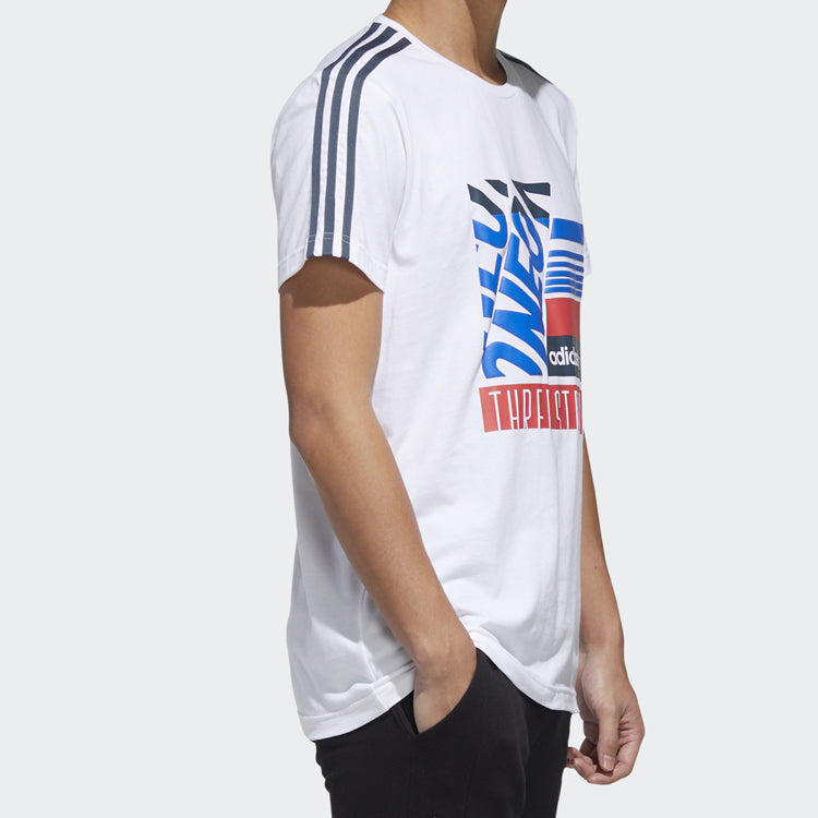 adidas neo M Brlv Alphabet Printing Short Sleeve White GK1517