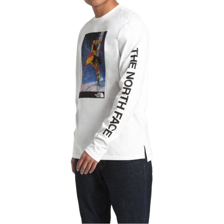 Men's THE NORTH FACE92 Retro Printing Long Sleeves White NF0A47NBFN4