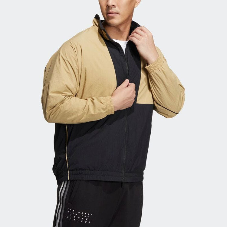 adidas Contrast Color Stitching Alphabet Printing Stand Collar Sports Unisex Multicolor Jacket HM2693